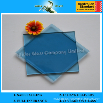 3-12mm Colored Reflective Class and Clear Float Blue Glass with AS/NZS2208: 1996